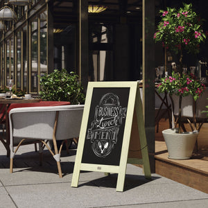 English Elm Canterbury Vintage Wooden A-Frame Magnetic Chalkboard Sign, Double-Sided Display for Events & Promotions Rustic Green 40"H x 20"W HGWA-GDI-CRE8-554315-GG