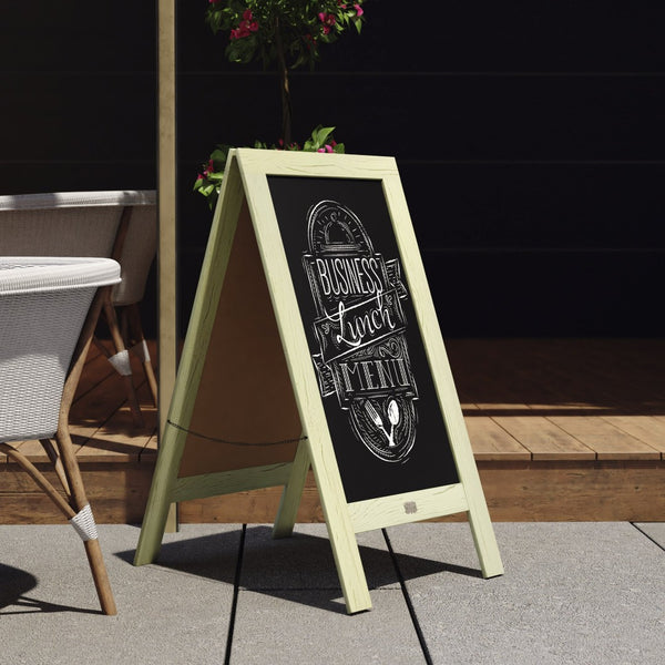 English Elm Canterbury Vintage Wooden A-Frame Magnetic Chalkboard Sign, Double-Sided Display for Events & Promotions Rustic Green 40"H x 20"W HGWA-GDI-CRE8-554315-GG