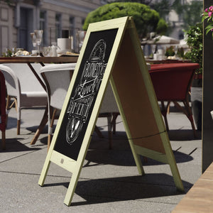 English Elm Canterbury Vintage Wooden A-Frame Magnetic Chalkboard Sign, Double-Sided Display for Events & Promotions Rustic Green 40"H x 20"W HGWA-GDI-CRE8-554315-GG