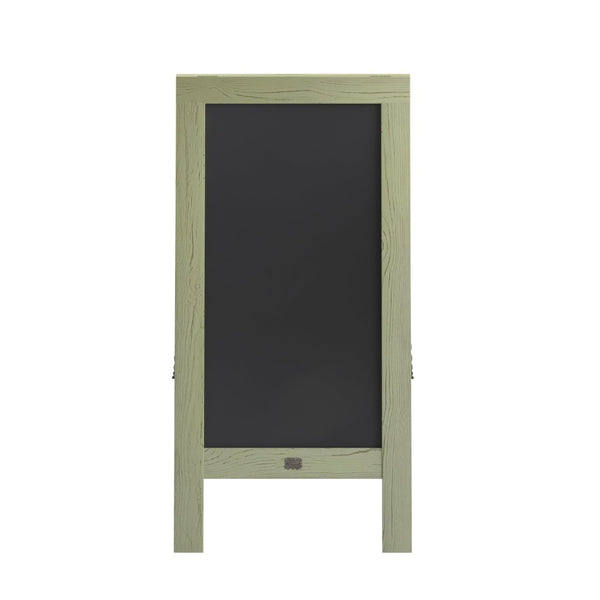 English Elm Canterbury Vintage Wooden A-Frame Magnetic Chalkboard Sign, Double-Sided Display for Events & Promotions Rustic Green 40"H x 20"W HGWA-GDI-CRE8-554315-GG