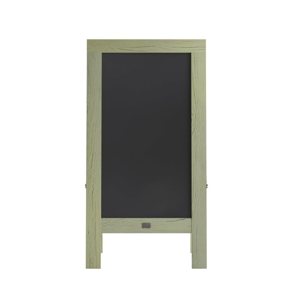 English Elm Canterbury Vintage Wooden A-Frame Magnetic Chalkboard Sign, Double-Sided Display for Events & Promotions Rustic Green 40"H x 20"W HGWA-GDI-CRE8-554315-GG