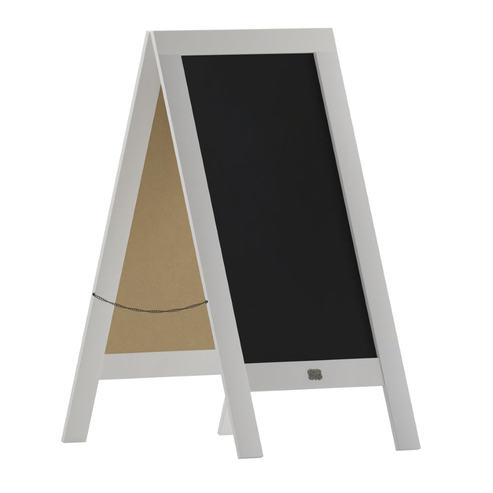 English Elm Canterbury Vintage A-Frame Chalkboard Sign Set - Portable Double-Sided Board with Markers & Stencils Solid White 20"W x 2-26"D x 40"H HGWA-GDI-CRE8-754315-GG
