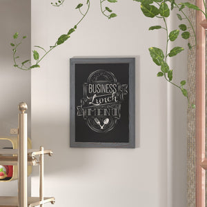 English Elm Canterbury Rustic Wall-Mount Magnetic Chalkboard Sign - Versatile Memo Board for Home & Business Grey 18"W x 0.75"D x 24"H HGWA-GDIS-CRE8-062315-GG