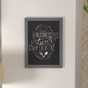 English Elm Canterbury Rustic Wall-Mount Magnetic Chalkboard Sign - Versatile Memo Board for Home & Business Grey 18"W x 0.75"D x 24"H HGWA-GDIS-CRE8-062315-GG