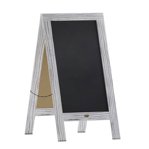 English Elm Canterbury Vintage Wooden A-Frame Magnetic Chalkboard Sign, Double-Sided Display for Events & Promotions White Wash 40"H x 20"W HGWA-GDIS-CRE8-342315-GG