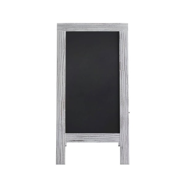 English Elm Canterbury Vintage Wooden A-Frame Magnetic Chalkboard Sign, Double-Sided Display for Events & Promotions White Wash 40"H x 20"W HGWA-GDIS-CRE8-342315-GG