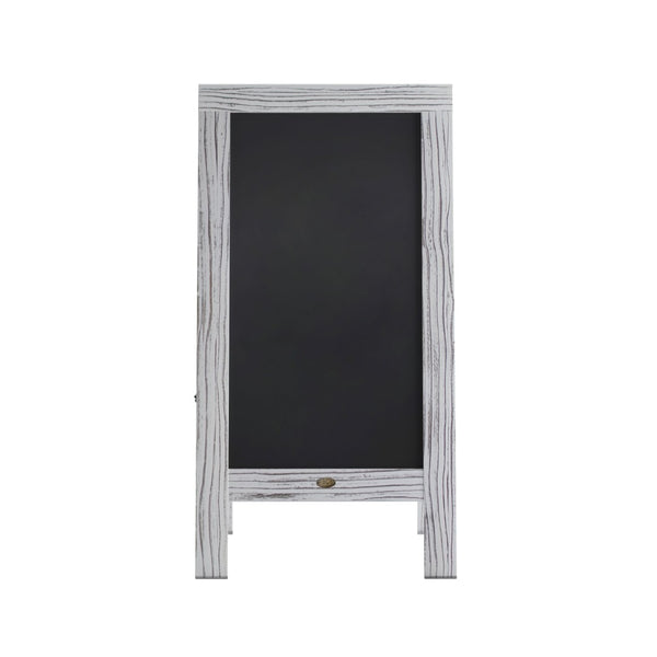 English Elm Canterbury Vintage Wooden A-Frame Magnetic Chalkboard Sign, Double-Sided Display for Events & Promotions White Wash 40"H x 20"W HGWA-GDIS-CRE8-342315-GG