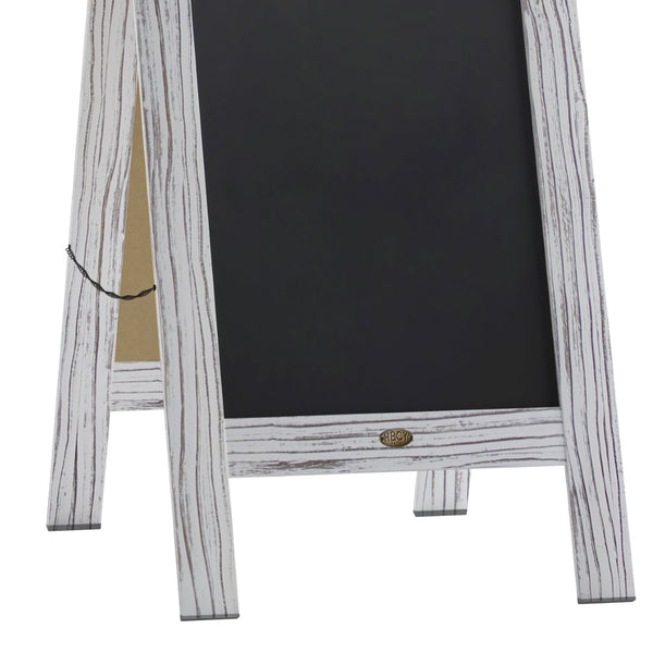 English Elm Canterbury Vintage Wooden A-Frame Magnetic Chalkboard Sign, Double-Sided Display for Events & Promotions White Wash 40"H x 20"W HGWA-GDIS-CRE8-342315-GG