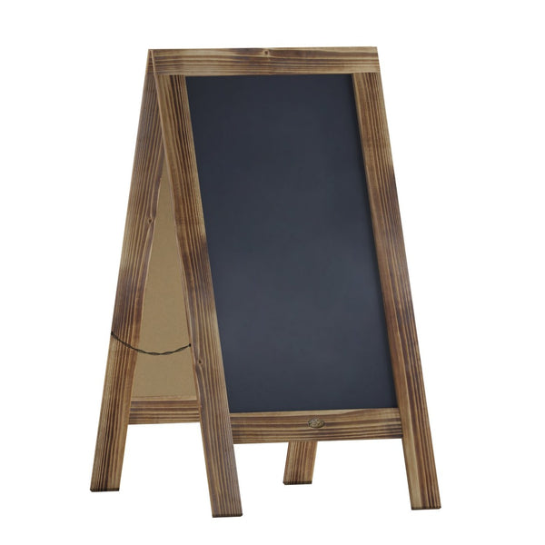 English Elm Canterbury Vintage Wooden A-Frame Magnetic Chalkboard Sign, Double-Sided Display for Events & Promotions Rustic Brown 40"H x 20"W HGWA-GDIS-CRE8-442315-GG