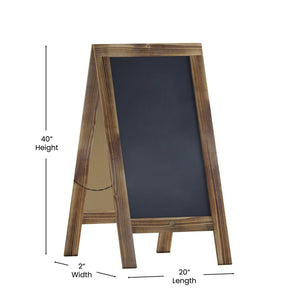 English Elm Canterbury Vintage Wooden A-Frame Magnetic Chalkboard Sign, Double-Sided Display for Events & Promotions Rustic Brown 40"H x 20"W HGWA-GDIS-CRE8-442315-GG