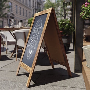 English Elm Canterbury Vintage Wooden A-Frame Magnetic Chalkboard Sign, Double-Sided Display for Events & Promotions Rustic Brown 40"H x 20"W HGWA-GDIS-CRE8-442315-GG