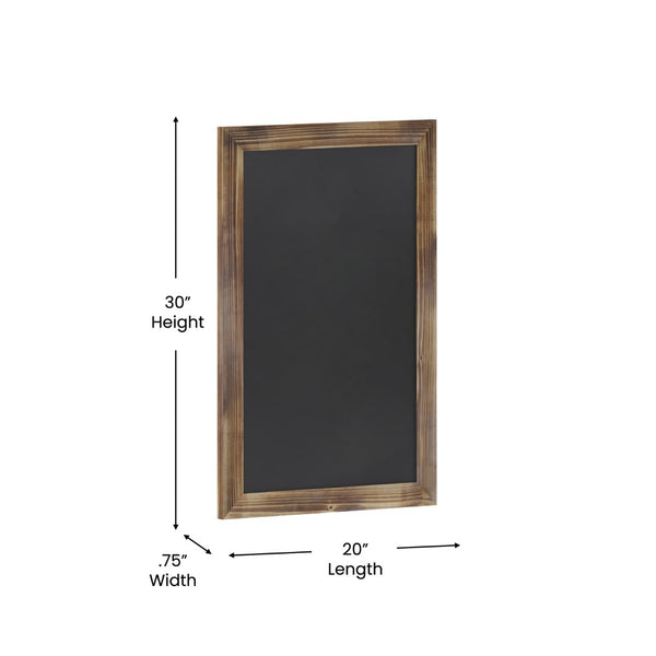 English Elm Canterbury Rustic Wall-Mount Magnetic Chalkboard Sign - Versatile Memo Board for Home & Business Torched Brown 20"W x 0.75"D x 30"H HGWA-GDIS-CRE8-462315-GG