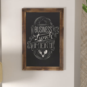 English Elm Canterbury Rustic Wall-Mount Magnetic Chalkboard Sign - Versatile Memo Board for Home & Business Torched Brown 20"W x 0.75"D x 30"H HGWA-GDIS-CRE8-462315-GG