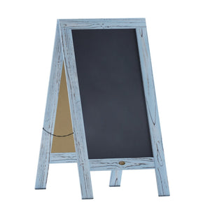 English Elm Canterbury Vintage Wooden A-Frame Magnetic Chalkboard Sign, Double-Sided Display for Events & Promotions Robin Blue 40"H x 20"W HGWA-GDIS-CRE8-542315-GG