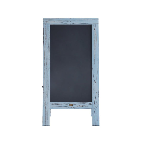 English Elm Canterbury Vintage Wooden A-Frame Magnetic Chalkboard Sign, Double-Sided Display for Events & Promotions Robin Blue 40"H x 20"W HGWA-GDIS-CRE8-542315-GG