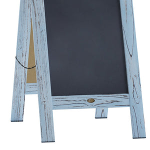 English Elm Canterbury Vintage Wooden A-Frame Magnetic Chalkboard Sign, Double-Sided Display for Events & Promotions Robin Blue 40"H x 20"W HGWA-GDIS-CRE8-542315-GG