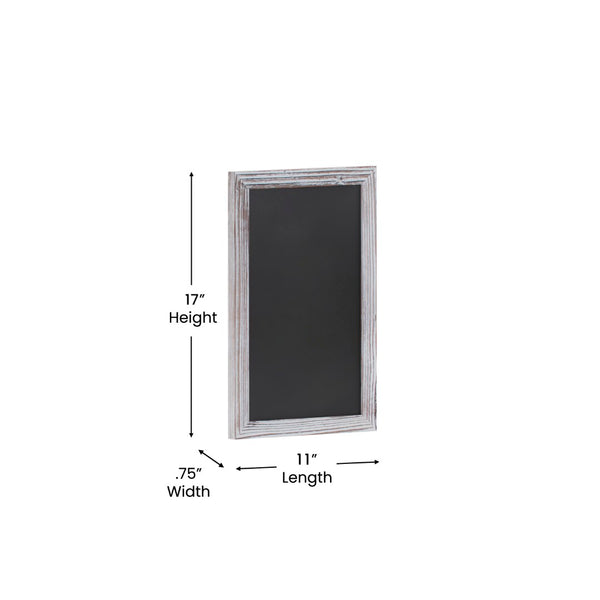 English Elm Canterbury Rustic Wall-Mount Magnetic Chalkboard Sign - Versatile Memo Board for Home & Business White Washed 11"W x 0.75"D x 17"H HGWA-GDIS-CRE8-662315-GG