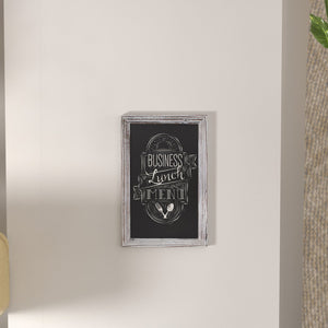 English Elm Canterbury Rustic Wall-Mount Magnetic Chalkboard Sign - Versatile Memo Board for Home & Business White Washed 11"W x 0.75"D x 17"H HGWA-GDIS-CRE8-662315-GG