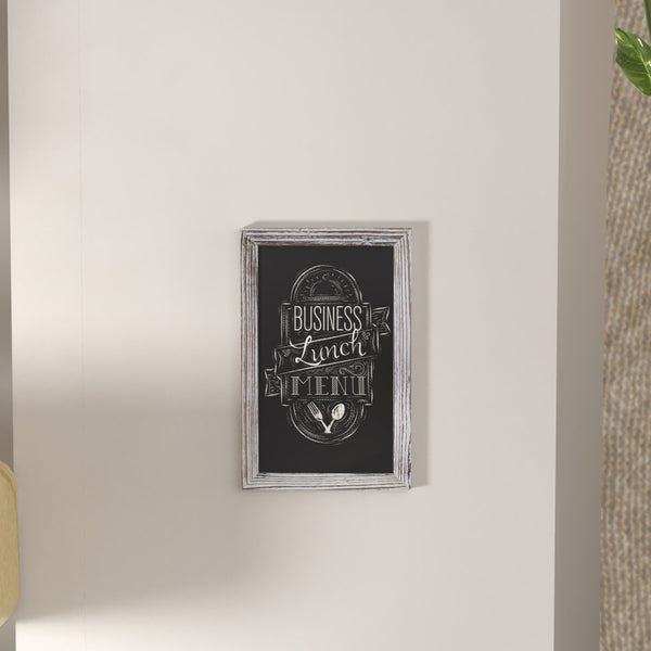 English Elm Canterbury Rustic Wall-Mount Magnetic Chalkboard Sign - Versatile Memo Board for Home & Business White Washed 11"W x 0.75"D x 17"H HGWA-GDIS-CRE8-662315-GG