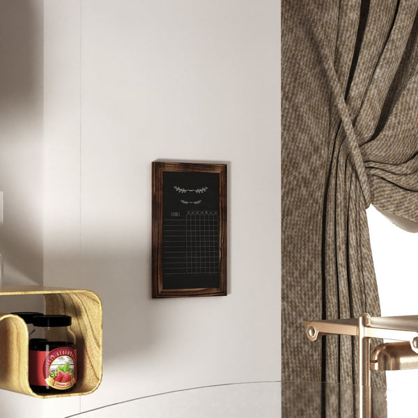 English Elm Canterbury Rustic Wall-Mount Magnetic Chalkboard Sign - Versatile Memo Board for Home & Business Torched Brown 11"W x 0.75"D x 17"H HGWA-GDIS-CRE8-762315-GG