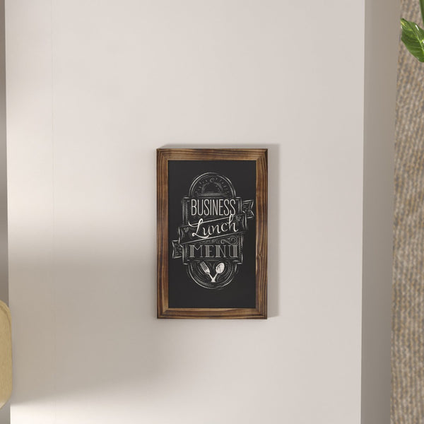 English Elm Canterbury Rustic Wall-Mount Magnetic Chalkboard Sign - Versatile Memo Board for Home & Business Torched Brown 11"W x 0.75"D x 17"H HGWA-GDIS-CRE8-762315-GG