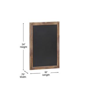 English Elm Canterbury Rustic Wall-Mount Magnetic Chalkboard Sign - Versatile Memo Board for Home & Business Torched Brown 18"W x 0.75"D x 24"H HGWA-GDIS-CRE8-852315-GG