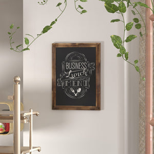 English Elm Canterbury Rustic Wall-Mount Magnetic Chalkboard Sign - Versatile Memo Board for Home & Business Torched Brown 18"W x 0.75"D x 24"H HGWA-GDIS-CRE8-852315-GG