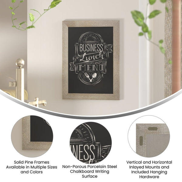 English Elm Canterbury Rustic Wall-Mount Magnetic Chalkboard Sign - Versatile Memo Board for Home & Business Weathered Brown 18"W x 0.75"D x 24"H HGWA-GDIS-CRE8-854315-GG