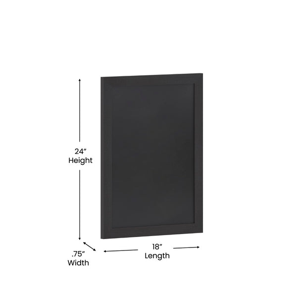 English Elm Canterbury Rustic Wall-Mount Magnetic Chalkboard Sign - Versatile Memo Board for Home & Business Black 18"W x 0.75"D x 24"H HGWA-GDIS-CRE8-952315-GG