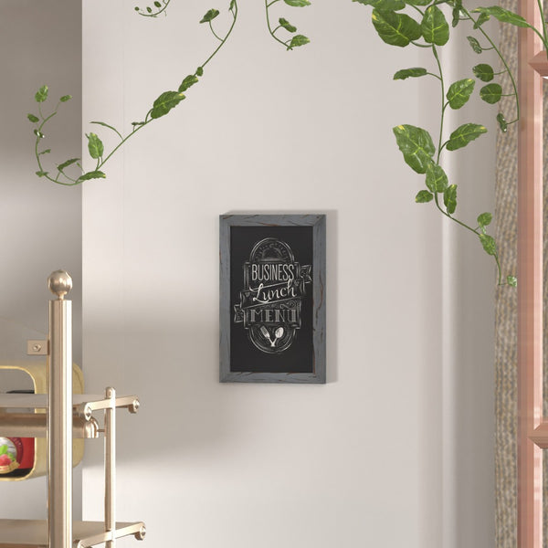 English Elm Canterbury Rustic Wall-Mount Magnetic Chalkboard Sign - Versatile Memo Board for Home & Business Grey 11"W x 0.75"D x 17"H HGWA-GDIS-CRE8-962315-GG