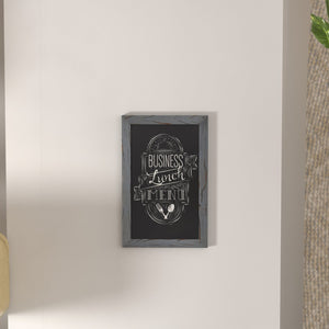 English Elm Canterbury Rustic Wall-Mount Magnetic Chalkboard Sign - Versatile Memo Board for Home & Business Grey 11"W x 0.75"D x 17"H HGWA-GDIS-CRE8-962315-GG