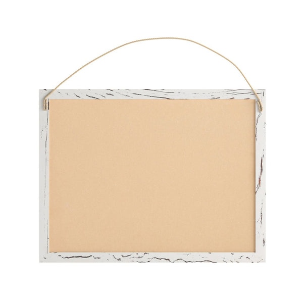 English Elm Juno Rustic Wall Mount Linen Board with Pine Frame, Ideal for Home, School, or Office Organization White Washed 18"W x 24"H HGWA-LINEN-18X24-WHTWSH-GG