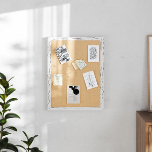 English Elm Juno Rustic Wall Mount Linen Board with Pine Frame, Ideal for Home, School, or Office Organization White Washed 18"W x 24"H HGWA-LINEN-18X24-WHTWSH-GG