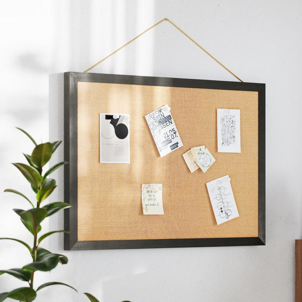 English Elm Juno Rustic Wall Mount Linen Board with Pine Frame, Ideal for Home, School, or Office Organization Black 20"W x 30"H HGWA-LINEN-20X30-BLK-GG