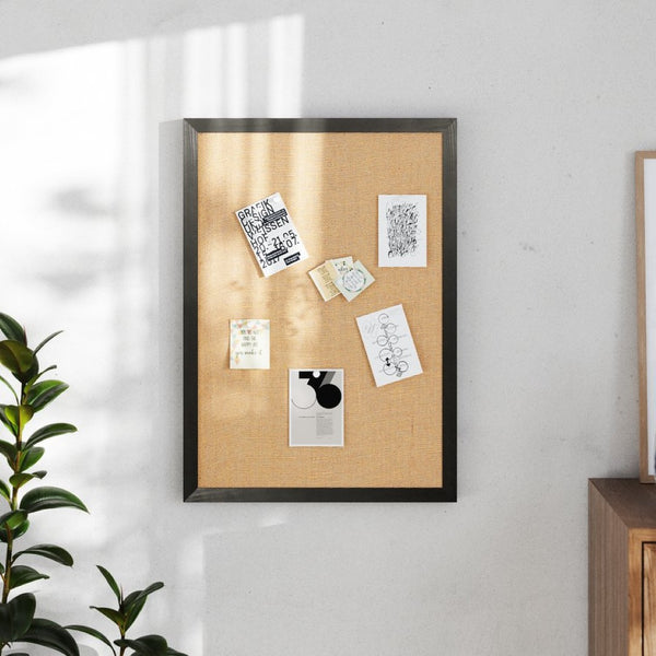 English Elm Juno Rustic Wall Mount Linen Board with Pine Frame, Ideal for Home, School, or Office Organization Black 20"W x 30"H HGWA-LINEN-20X30-BLK-GG