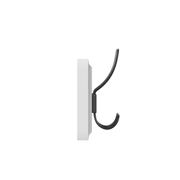 English Elm Daly 24 Inch Wall Mounted Solid Pine Storage Rack with 5 Hooks for Stylish Entryway Organization HGWA-SCR-5-SLDWHT-GG