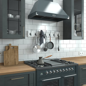 English Elm Daly Wall Mounted 34-Inch Solid White Pine Storage Rack with 7 Hooks for Stylish Organization Anywhere HGWA-SCR-7-SLDWHT-GG