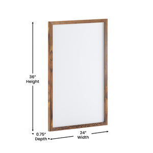 English Elm Bristol Rustic Wall Mount White Board with Accessories for Home, School, or Office Organization Torched Brown 24"W x 36"H HGWA-WHITE-24X36-BRN-GG