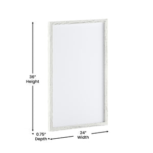 English Elm Bristol Rustic Wall Mount White Board with Accessories for Home, School, or Office Organization White Washed 24"W x 36"H HGWA-WHITE-24X36-WHTWSH-GG