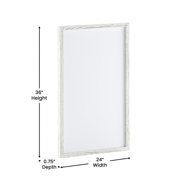 English Elm Bristol Rustic Wall Mount White Board with Accessories for Home, School, or Office Organization White Washed 24"W x 36"H HGWA-WHITE-24X36-WHTWSH-GG