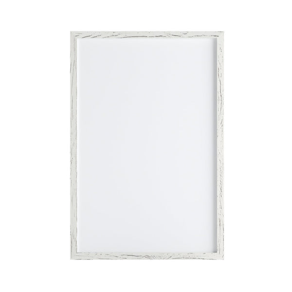 English Elm Bristol Rustic Wall Mount White Board with Accessories for Home, School, or Office Organization White Washed 24"W x 36"H HGWA-WHITE-24X36-WHTWSH-GG
