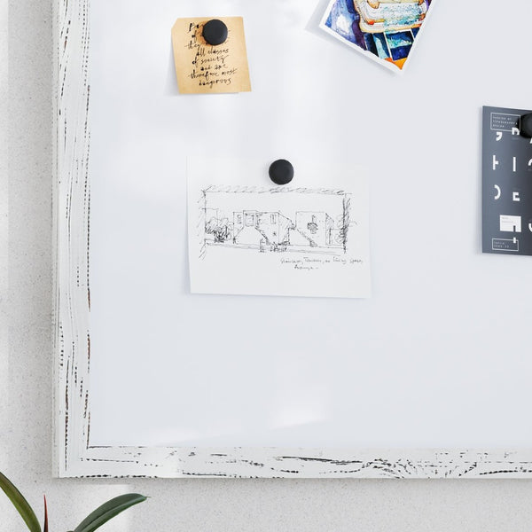 English Elm Bristol Rustic Wall Mount White Board with Accessories for Home, School, or Office Organization White Washed 24"W x 36"H HGWA-WHITE-24X36-WHTWSH-GG