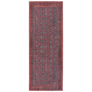 Jaipur Living Harman Hold By Kate Lester Kalinar Hhb01 Rug155061 Powerloomed Machinemade 100% Polyester Traditional Damask Indoor Rug Dark Red, Blue 100% Polyester, 100% Polyester Rug155061