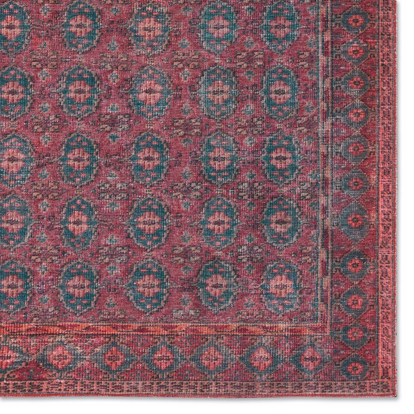Jaipur Living Harman Hold By Kate Lester Kalinar Hhb01 Rug154765 Powerloomed Machinemade 100% Polyester Traditional Damask Indoor Rug Dark Red, Blue 100% Polyester, 100% Polyester Rug154765