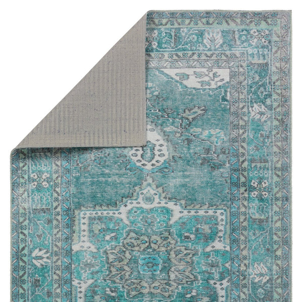 Jaipur Living Harman Hold By Kate Lester Tamara Hhb02 Rug154720 Powerloomed Machinemade 100% Polyester Traditional Medallion Indoor Rug Teal, Green 100% Polyester, 100% Polyester Rug154720