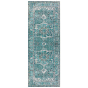 Jaipur Living Harman Hold By Kate Lester Tamara Hhb02 Rug155062 Powerloomed Machinemade 100% Polyester Traditional Medallion Indoor Rug Teal, Green 100% Polyester, 100% Polyester Rug155062