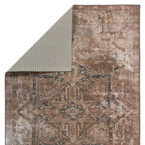 Jaipur Living Harman Hold By Kate Lester Minita Hhb03 Rug154721 Powerloomed Machinemade 100% Polyester Traditional Medallion Indoor Rug Brown, Tan 100% Polyester, 100% Polyester Rug154721
