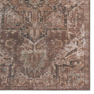 Jaipur Living Harman Hold By Kate Lester Minita Hhb03 Rug154713 Powerloomed Machinemade 100% Polyester Traditional Medallion Indoor Rug Brown, Tan 100% Polyester, 100% Polyester Rug154713