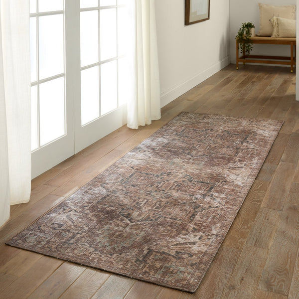 Jaipur Living Harman Hold By Kate Lester Minita Hhb03 Rug154759 Powerloomed Machinemade 100% Polyester Traditional Medallion Indoor Rug Brown, Tan 100% Polyester, 100% Polyester Rug154759