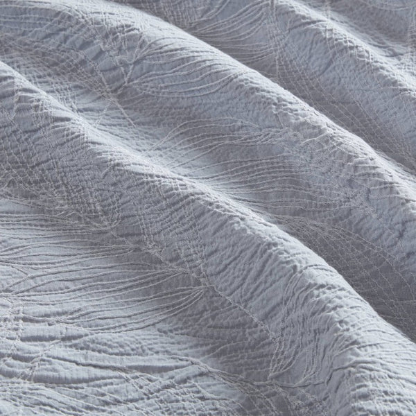 JLA Home Serene Tencel Lyocell Cotton Botanical Jacquard Duvet Cover Set with Button Closure Slate Blue - A HHD12-2040